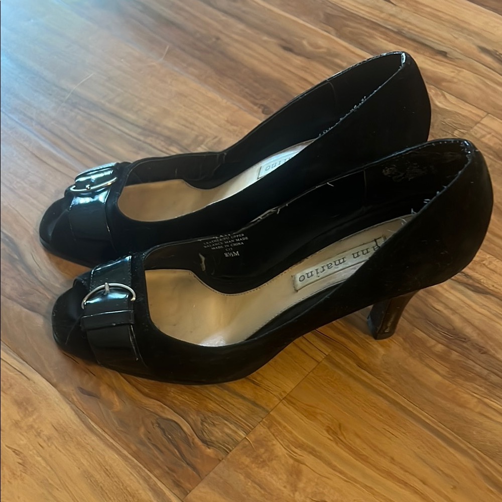 Ann Marino Black Classic Heels with Silver Embellishment